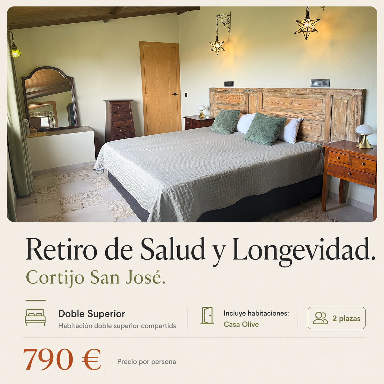 Retiro de salud y longevidad · Habitación Doble Superior Uso Individual